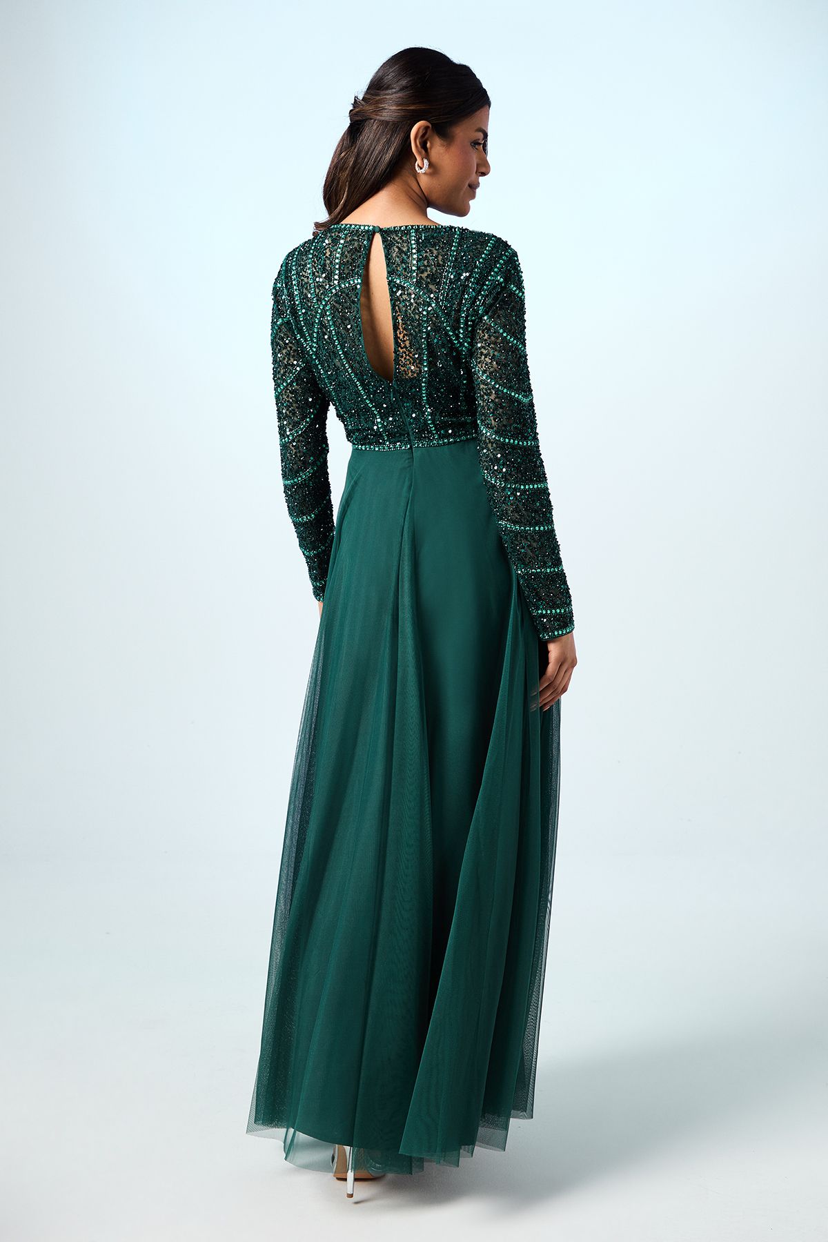 Coast Petite Mixed Gem Tulle Skirt Bridesmaid Dress Emerald image 5