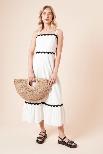 Dorothy Perkins Mono Tiered Hem Strappy Midi Dress Mono