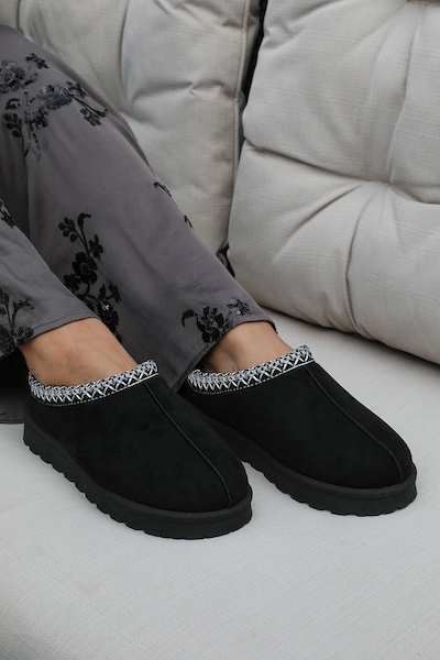 Where's That From 'Oak' Aztec Detail Faux Fur Lining Mini Boots