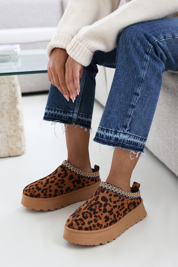 Where's That From 'Quincy' Cosy Faux-Suede Fur Lining Platform Slipper