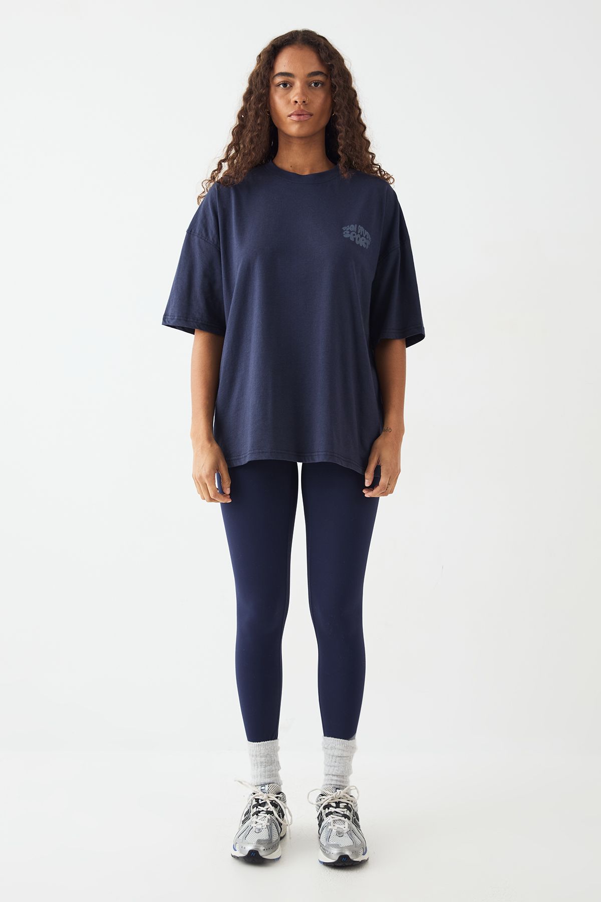 DSGN Studio DSGN Studio Sport Printed Oversized T-Shirt Navy image 5