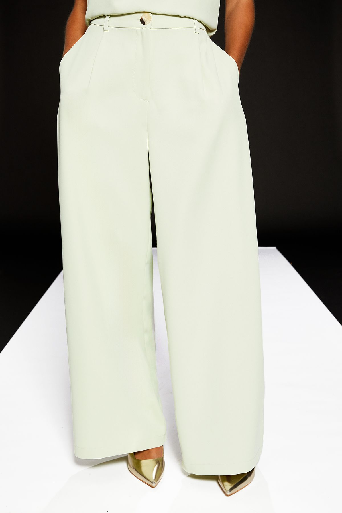 RUNWAY 1.8.1.8 Runway 1.8.1.8 Wide Leg Pleat Front Trouser Mint image 2