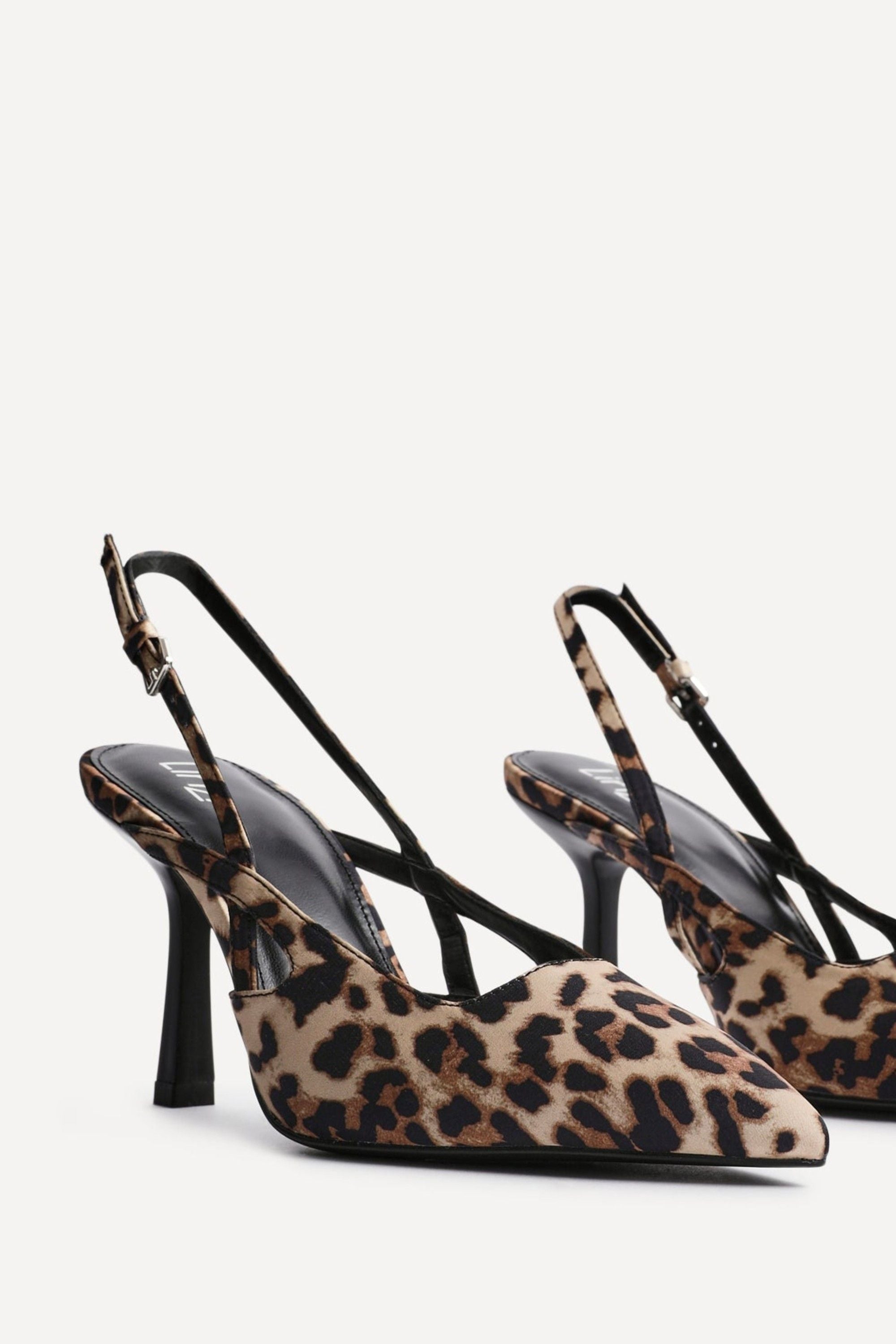 Linzi Rhea Leopard Print Sling Back Court Heels image 4