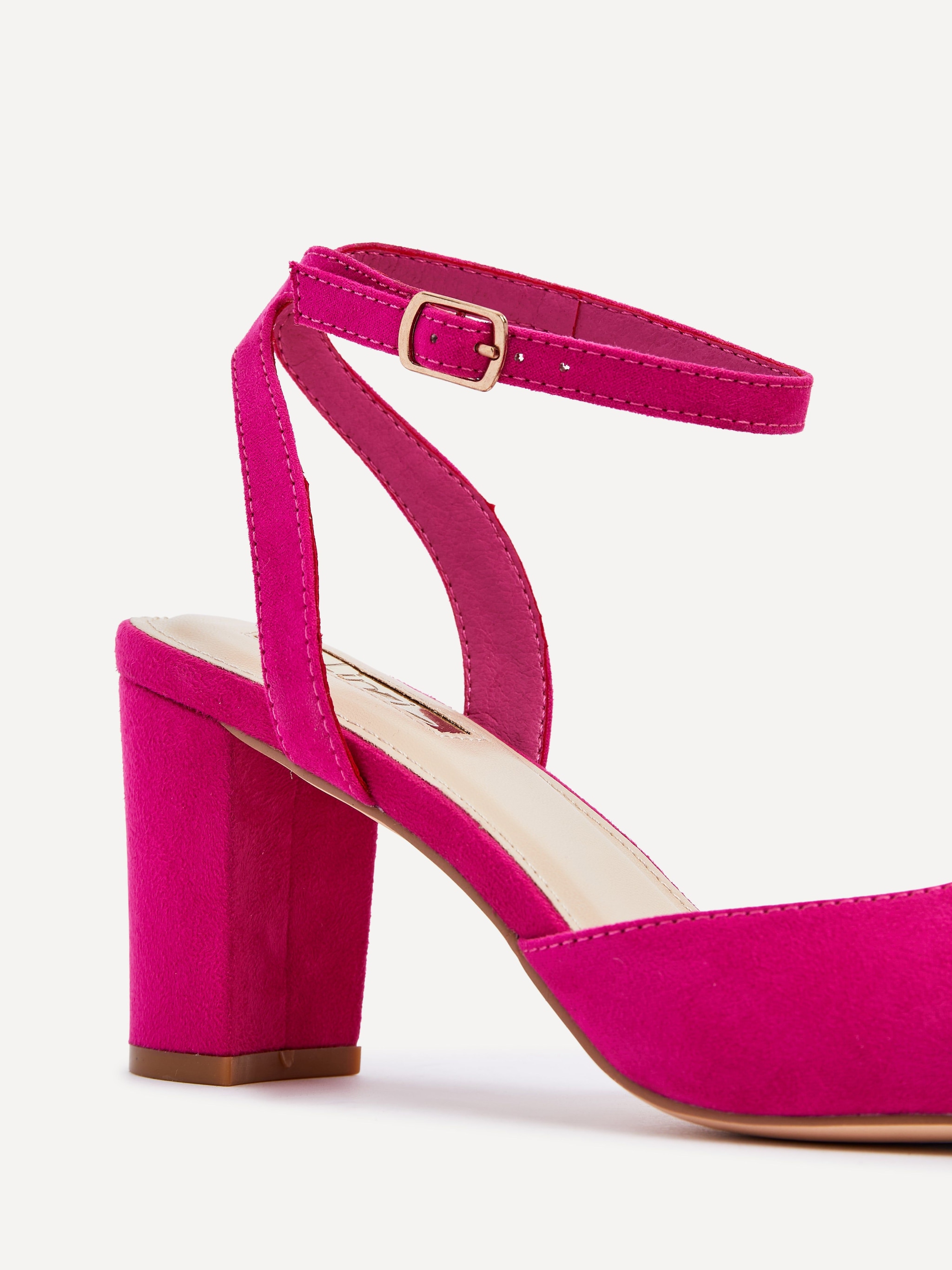 Linzi Carrie Fuchsia Faux Suede Mid Height Court Shoe image 4