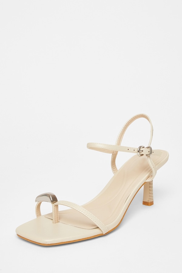 Quiz Nude Toe Thong Stiletto Heels