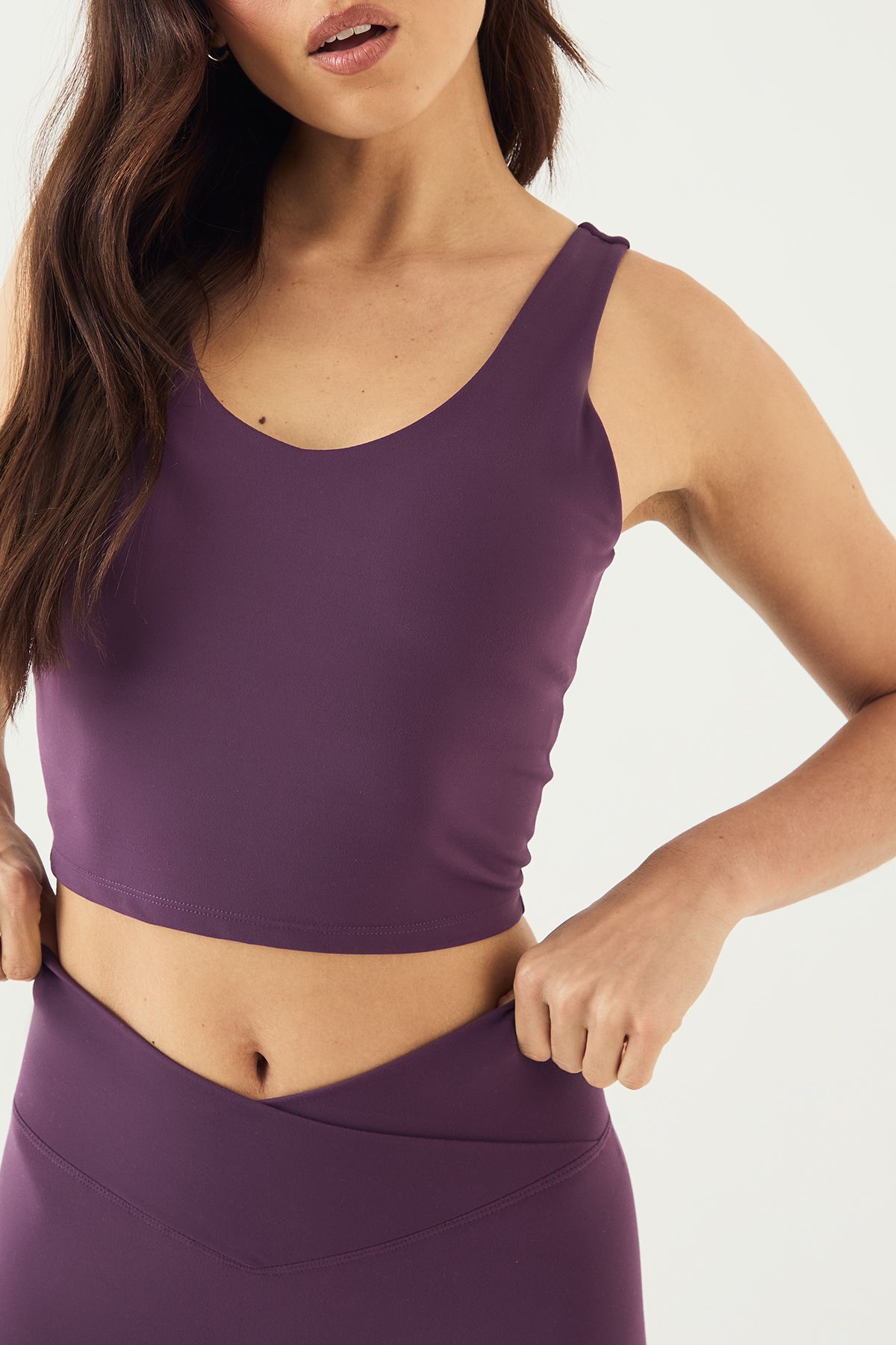 DSGN Studio DSGN Studio Ultra Sculpt Longline Plunge Sports Bra Aubergine image 4