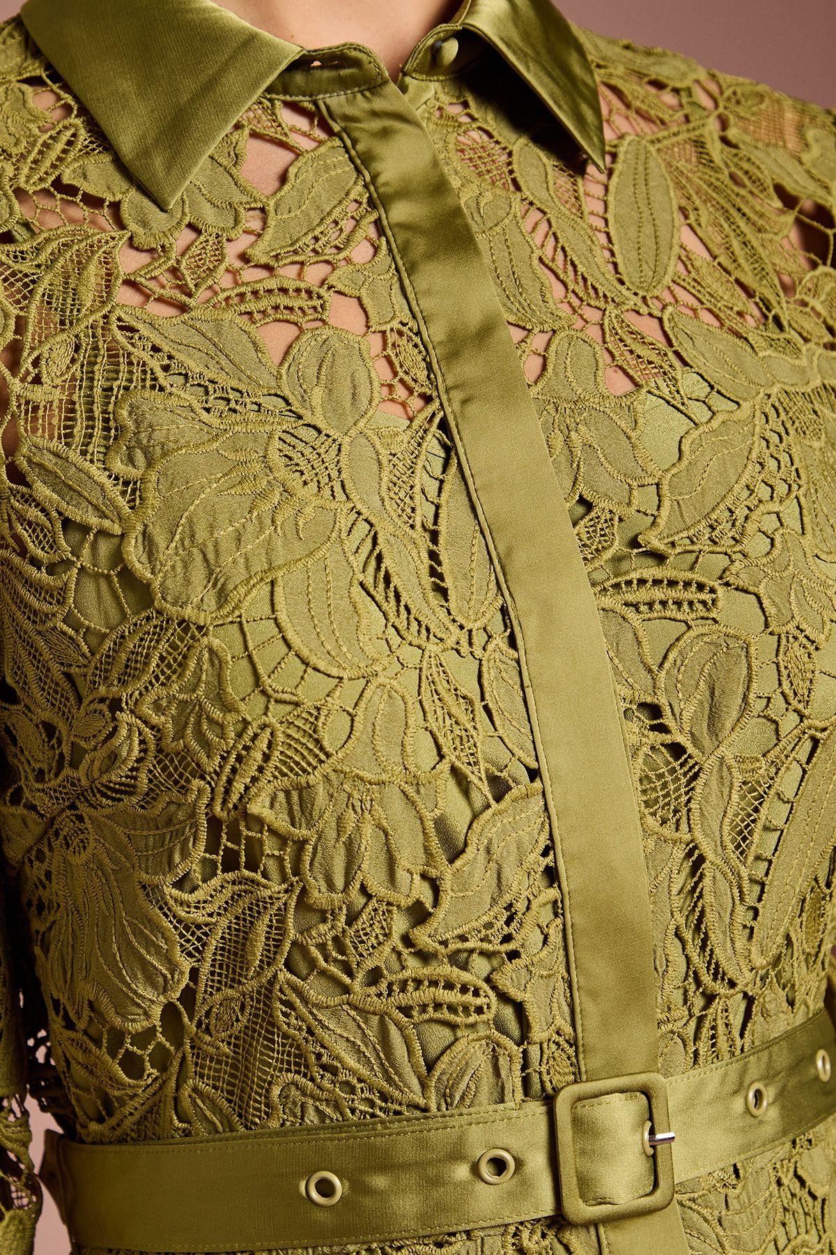 Coast Lace Shirt Dress Olive image 5