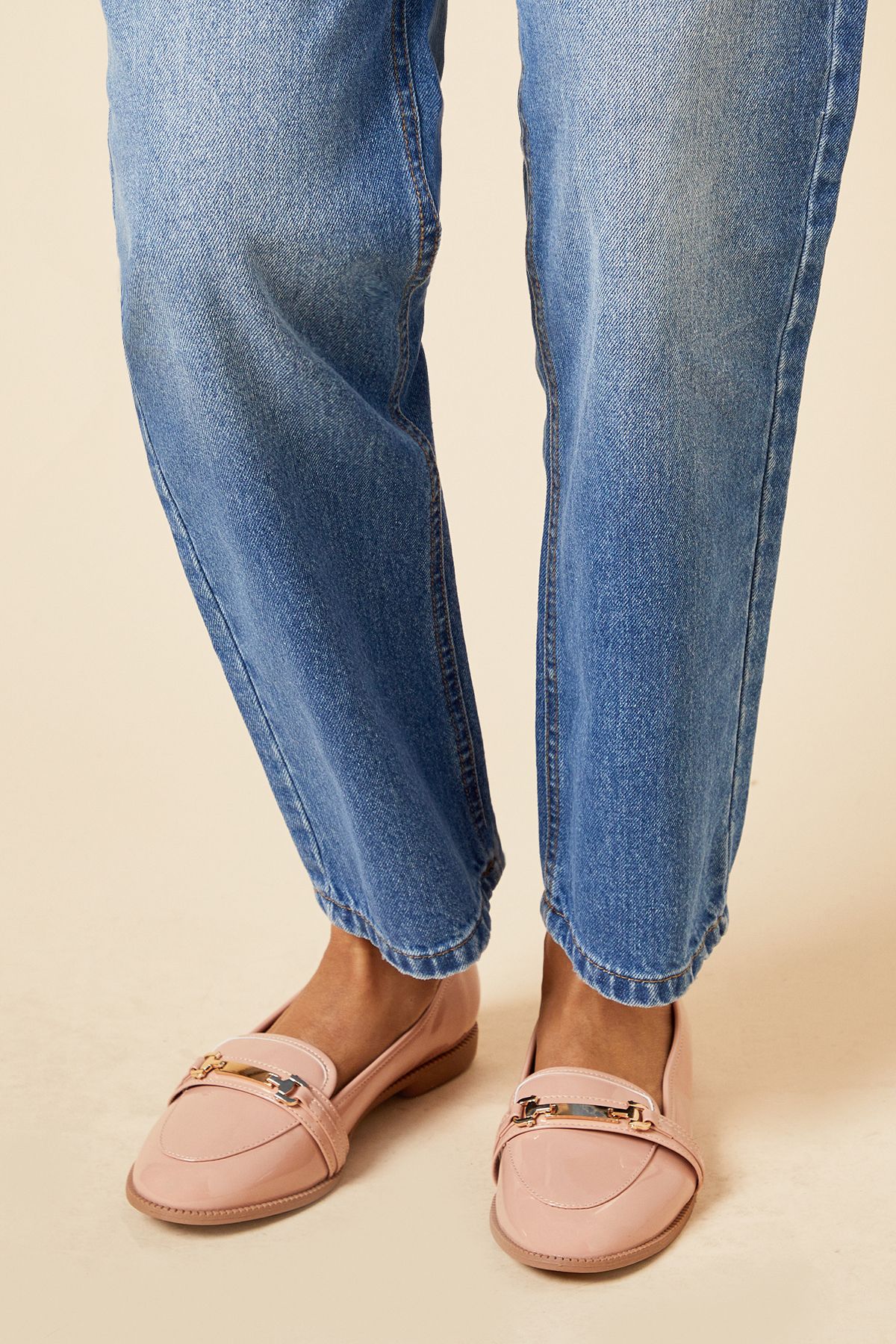 Dorothy Perkins Wide Fit Lora Snaffle Loafers Blush image 3