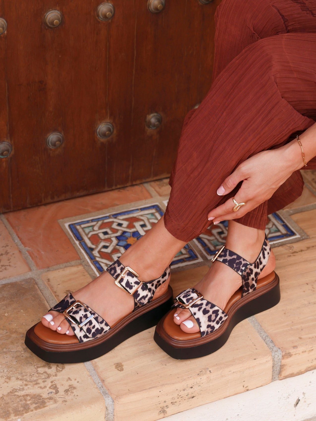 Linzi Archive Leopard Flatform Sandals image 2