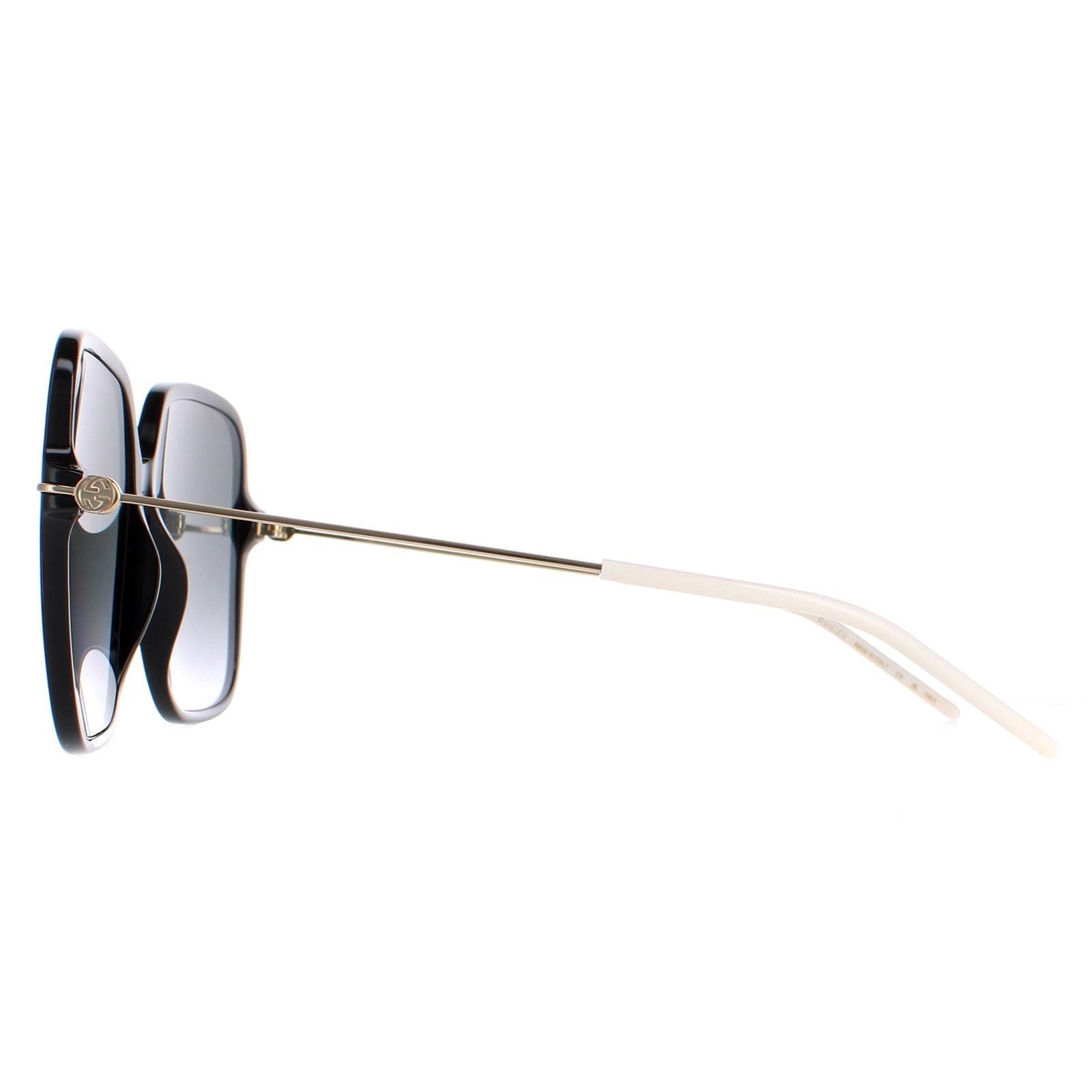 Gucci Square Shiny Black and Gold Grey Gradient GG1267S image 3