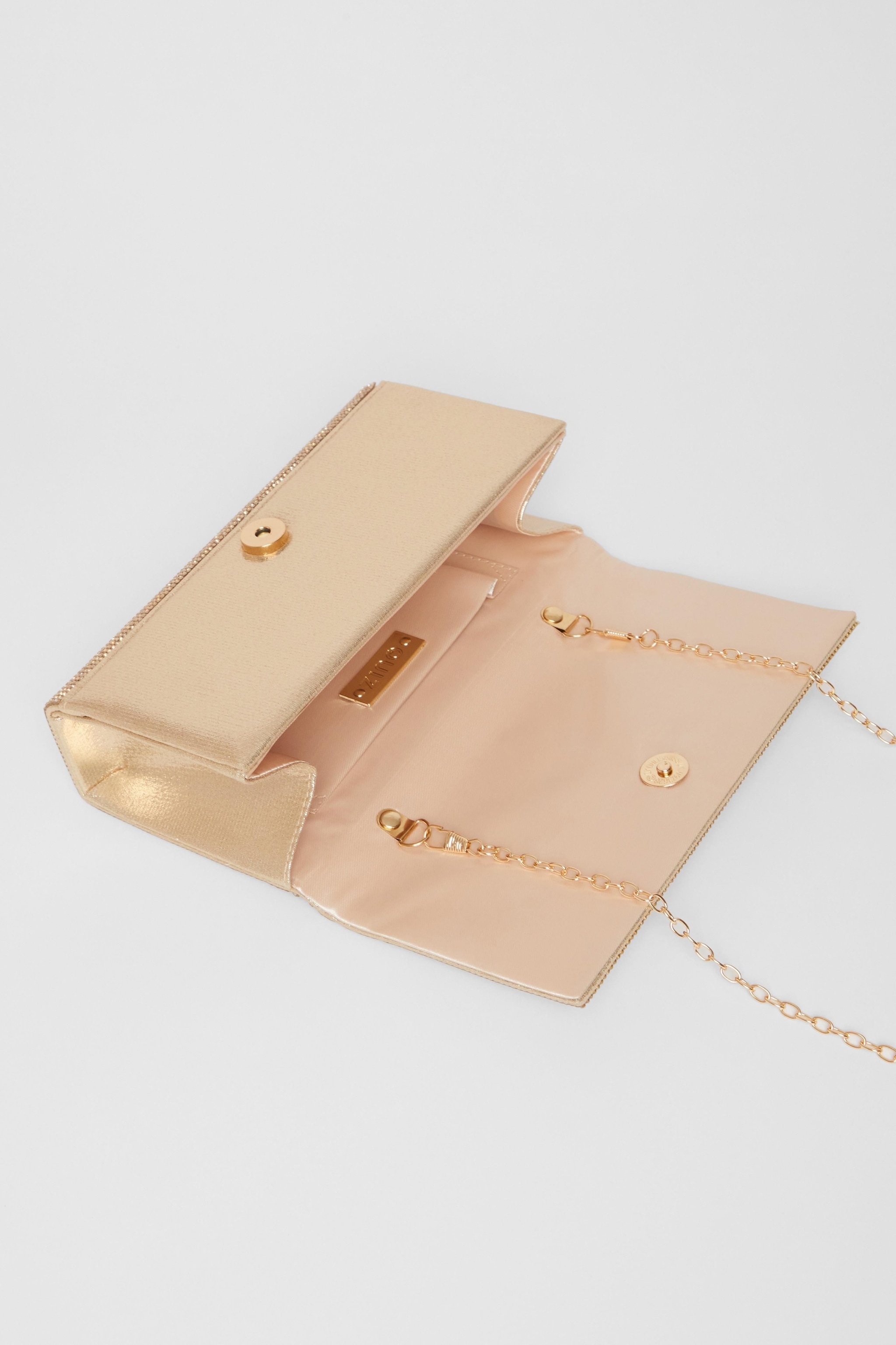 Quiz Gold Diamante Rectangle Clutch image 2