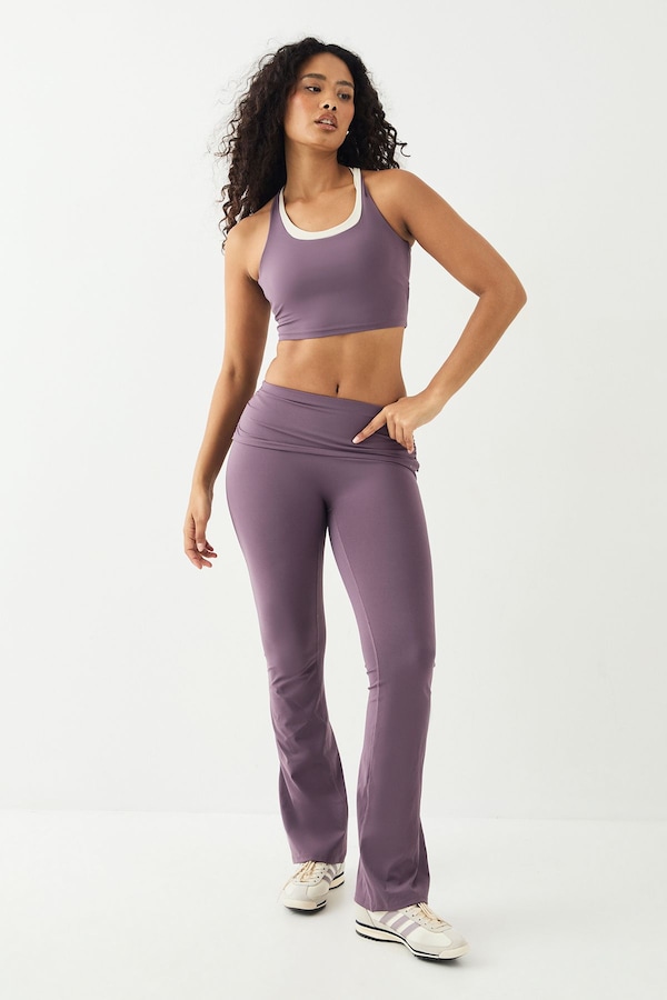 DSGN Studio DSGN Studio Ultra Sculpt Fold Over Waistband Flared Legging Grape