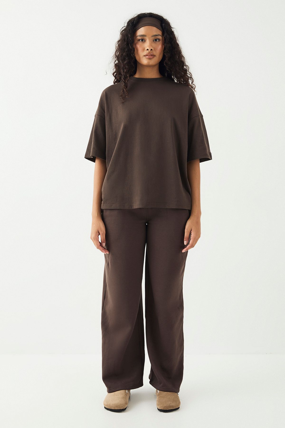 DSGN Studio DSGN Studio Deep Waistband Wide Leg Jogger Espresso image 5
