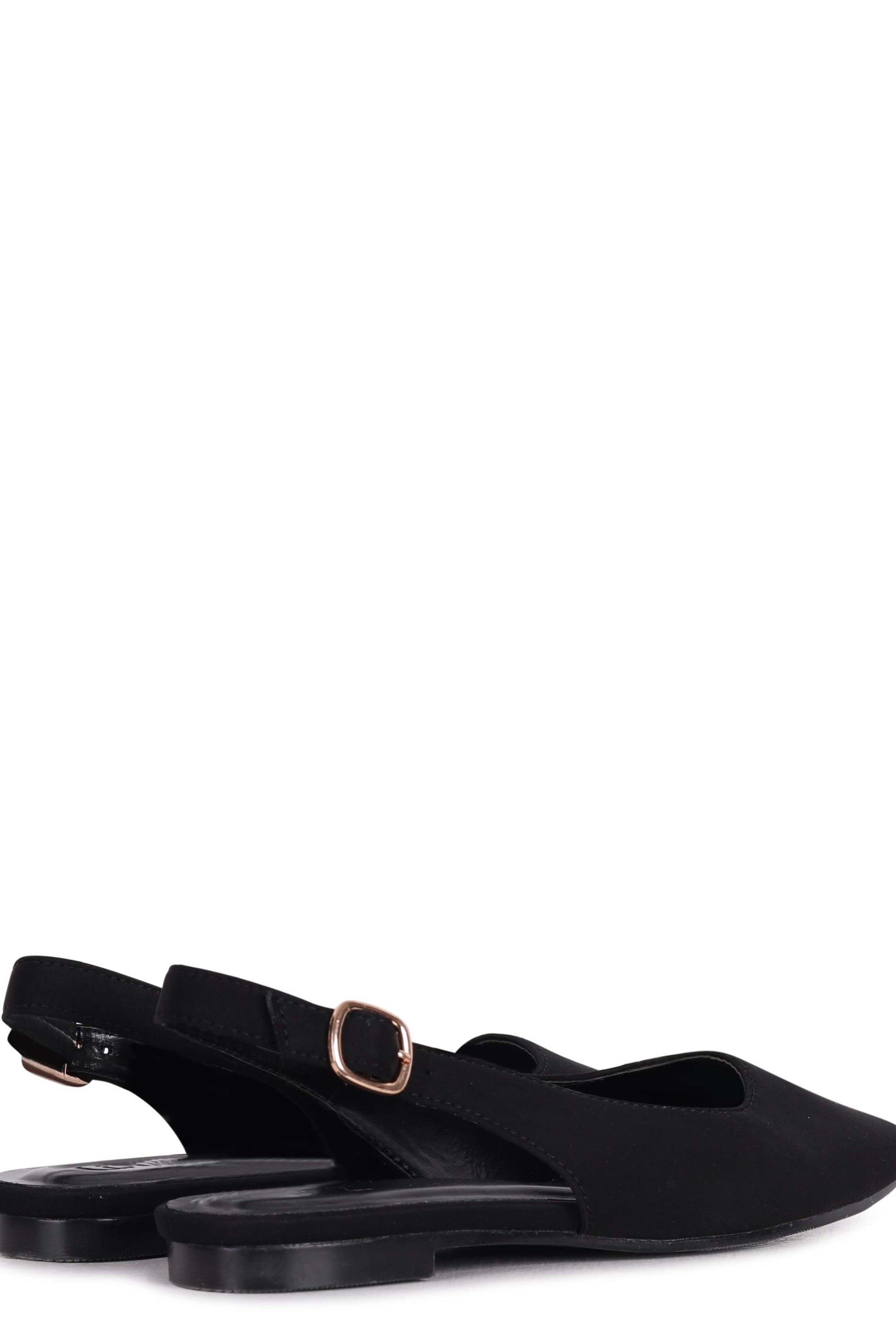 Linzi Lidia Black Lycra Square Toe Flat Shoe image 4