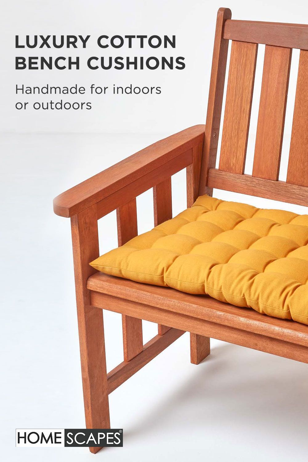 Homescapes Garden Bench Cushion Luxury 3 Seater Cotton Indoor Outdoor Pad, 143 x 48cm image 2