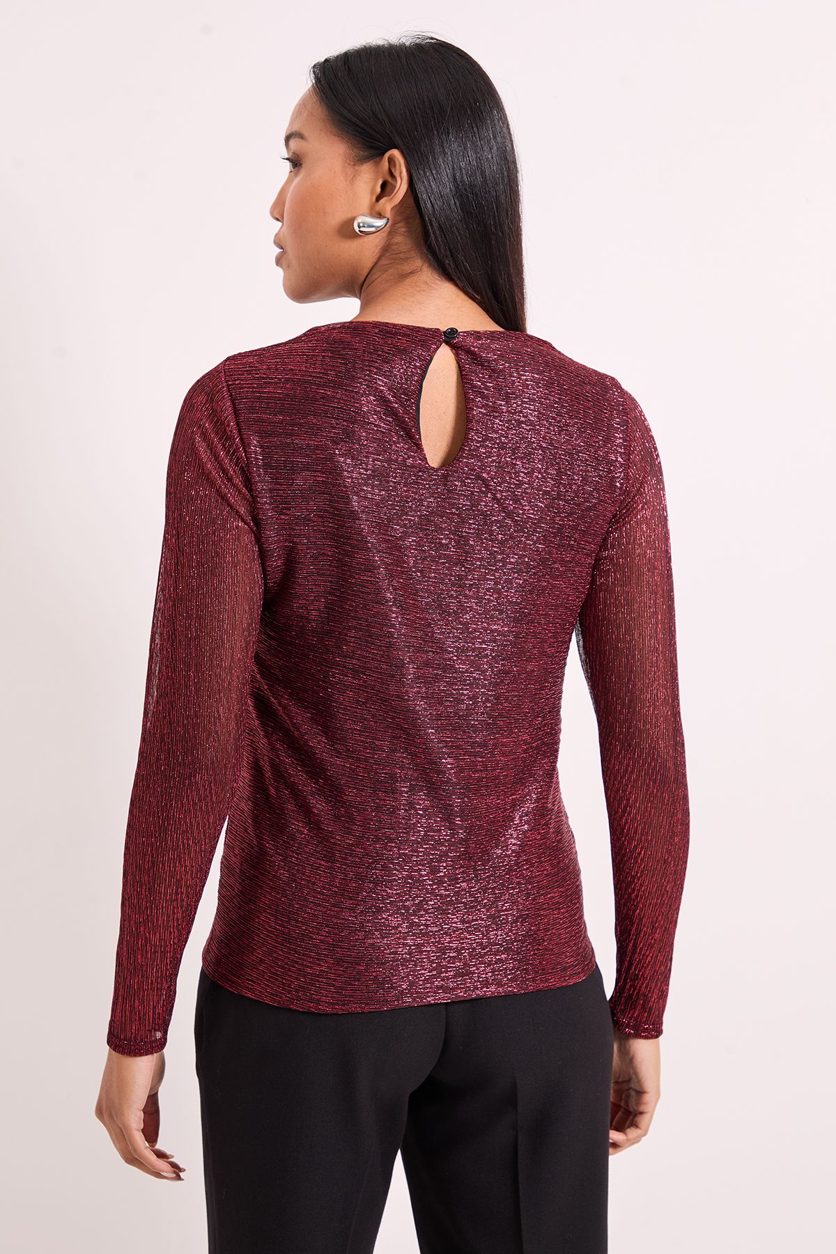 Principles Curved seam Ruched Top Dark Red image 3