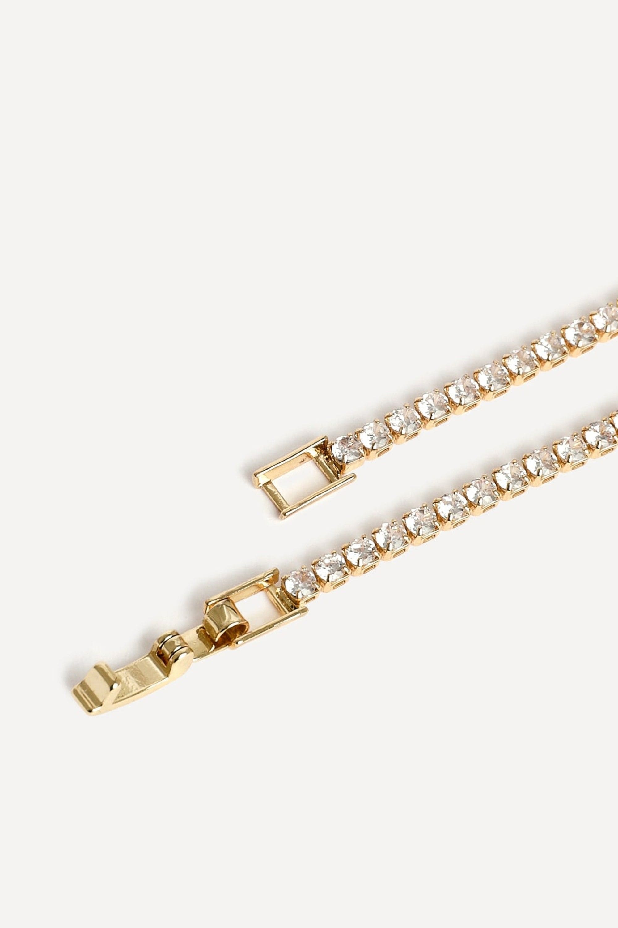 Linzi Evermore Gold V-Shape Tennis Necklace image 5