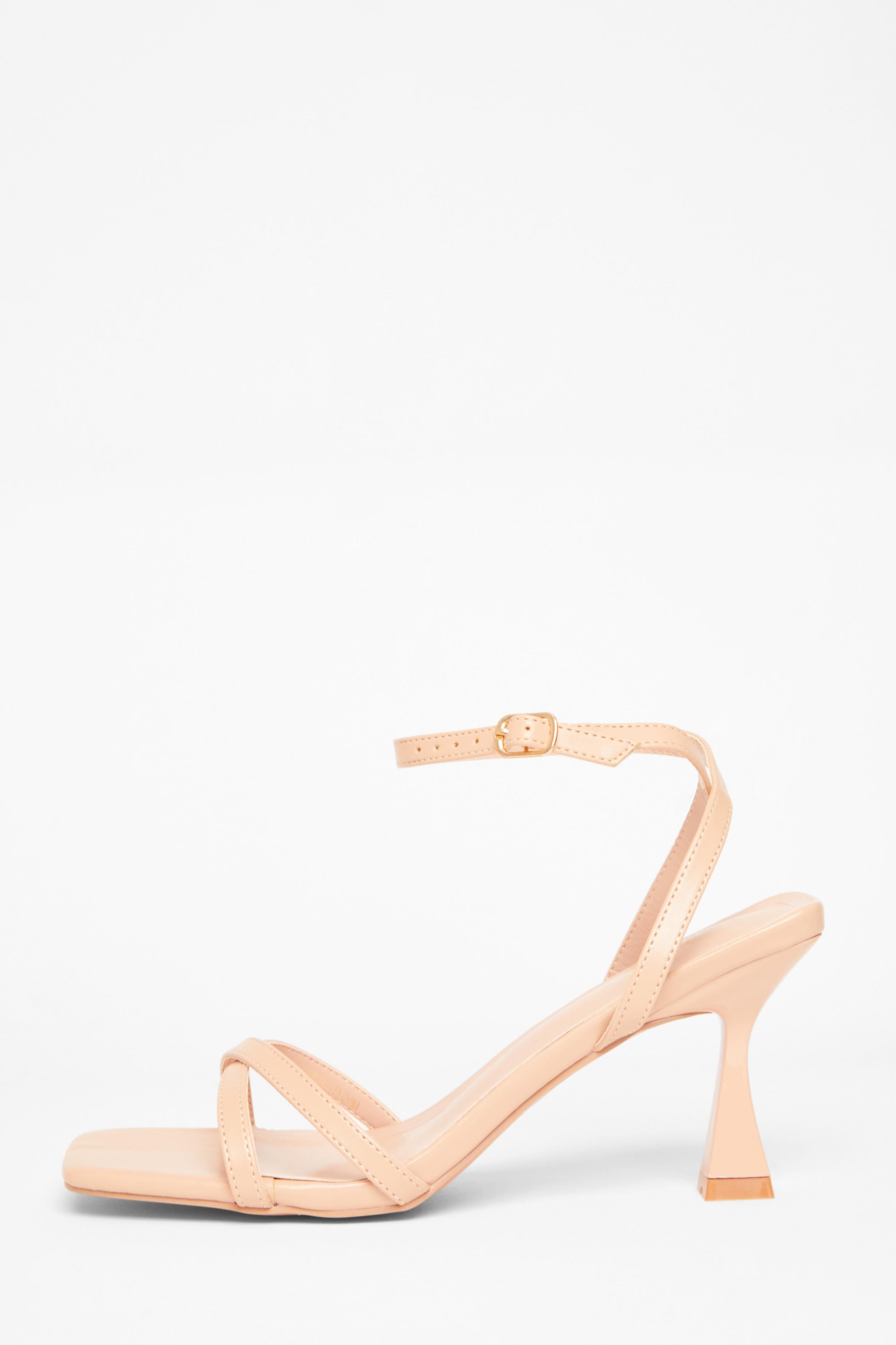 Quiz Nude Strappy Flared Heels image 3