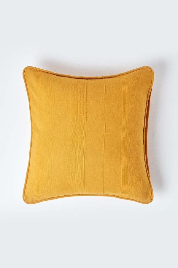 Homescapes Cotton Rajput Ribbed Cushion Cover