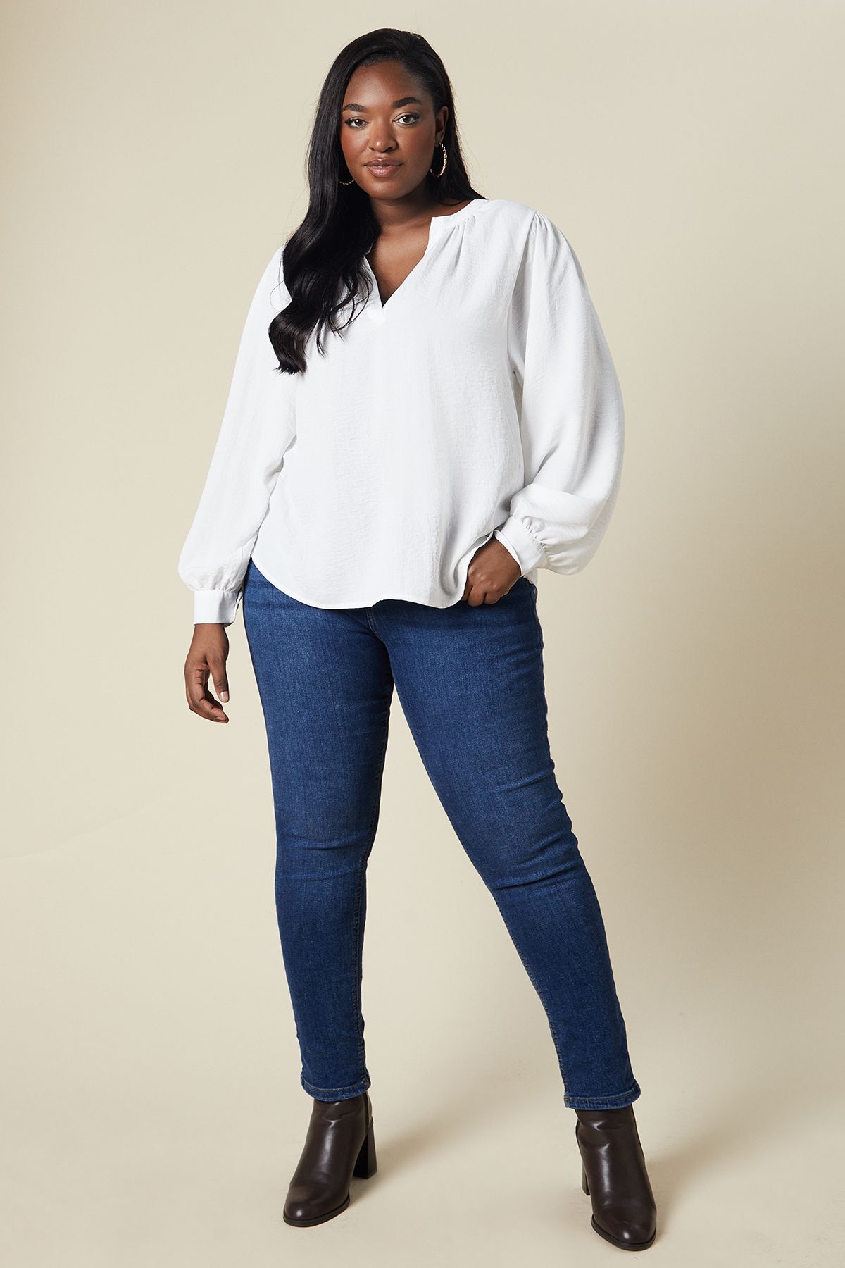 Dorothy Perkins Curve Overhead Shirt Ivory image 4