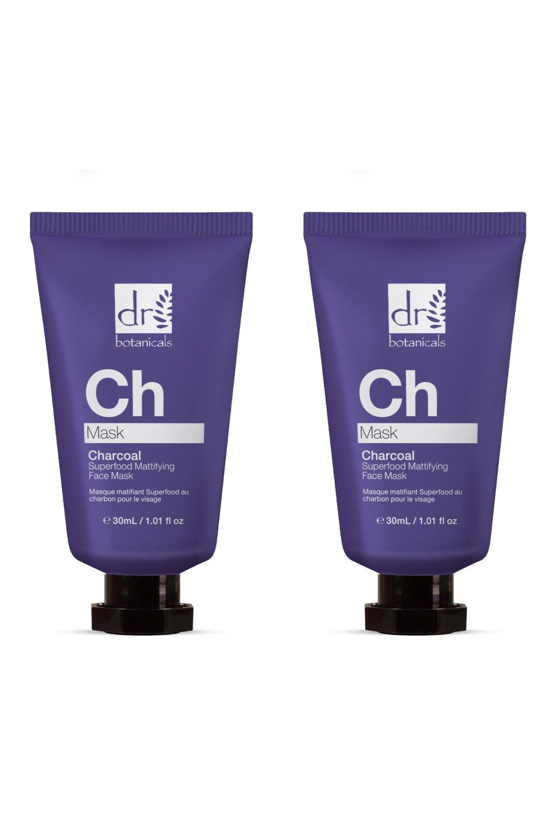 Dr. Botanicals Charcoal Superfood Mattifying Face Mask 30ml x 2 Duo Set image 1