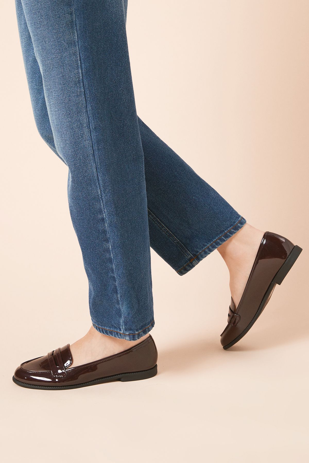 Dorothy Perkins Lara Penny Loafers Oxblood image 3