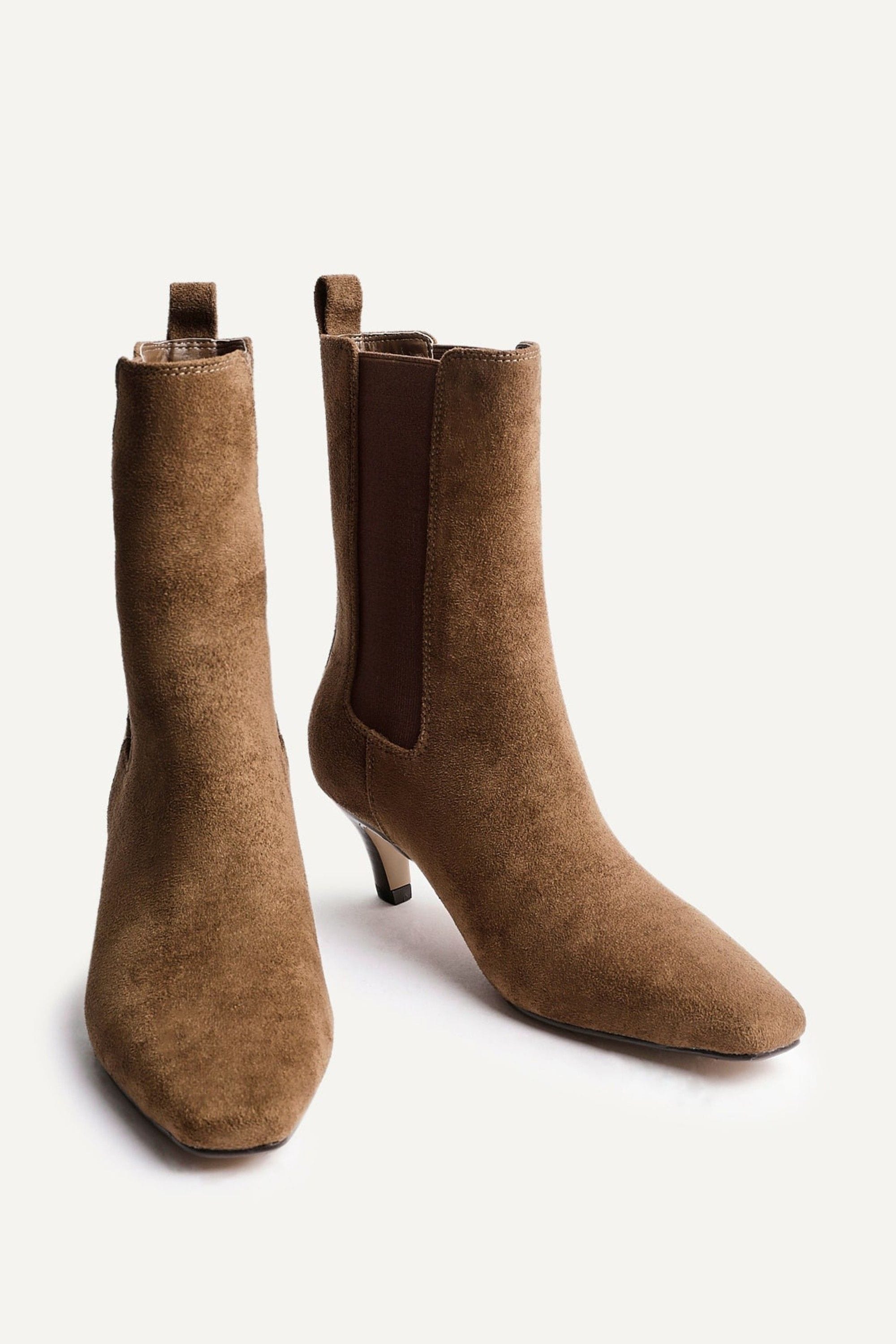 Linzi Ritual Sand Faux Suede Kitten Heel Chelsea Boot image 3