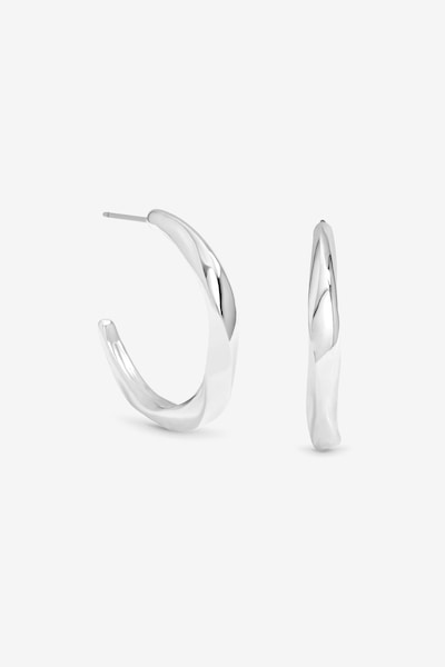 Jon Richard Silver Plated Polished Twist Hoop Earrings