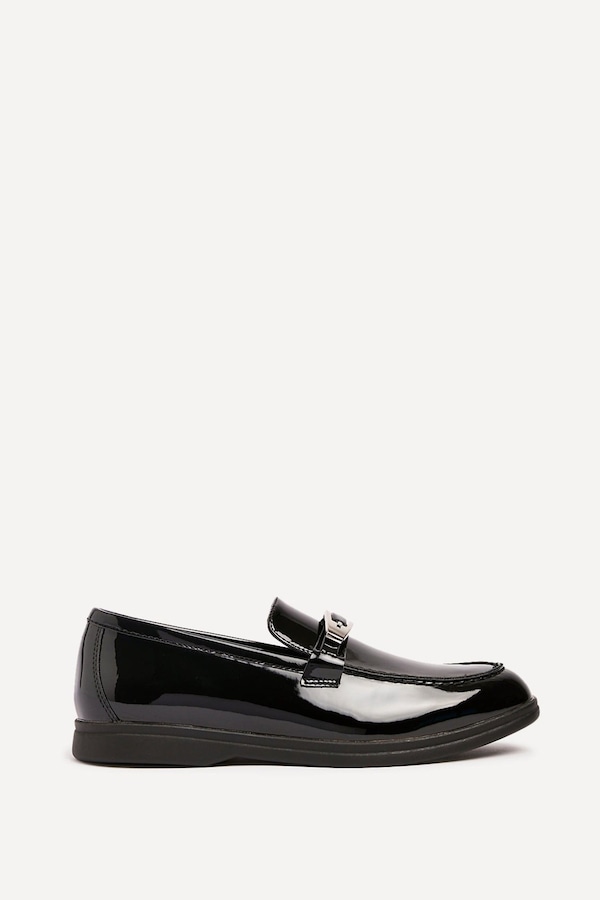 Linzi Script Black Patent Slip On Loafer