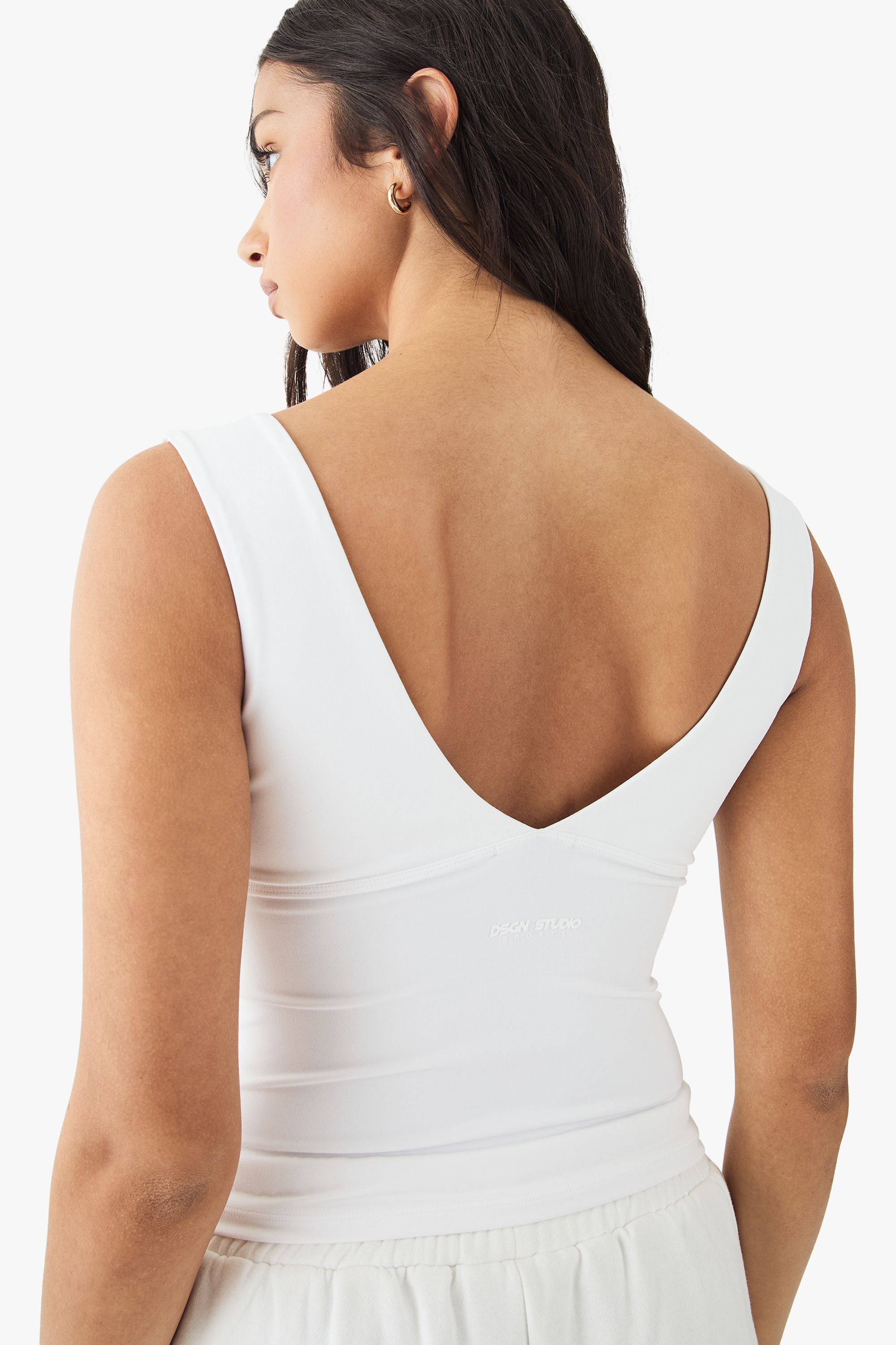 DSGN Studio DSGN Studio Ultra Sculpt Wrap Front Padded Vest Top White image 2