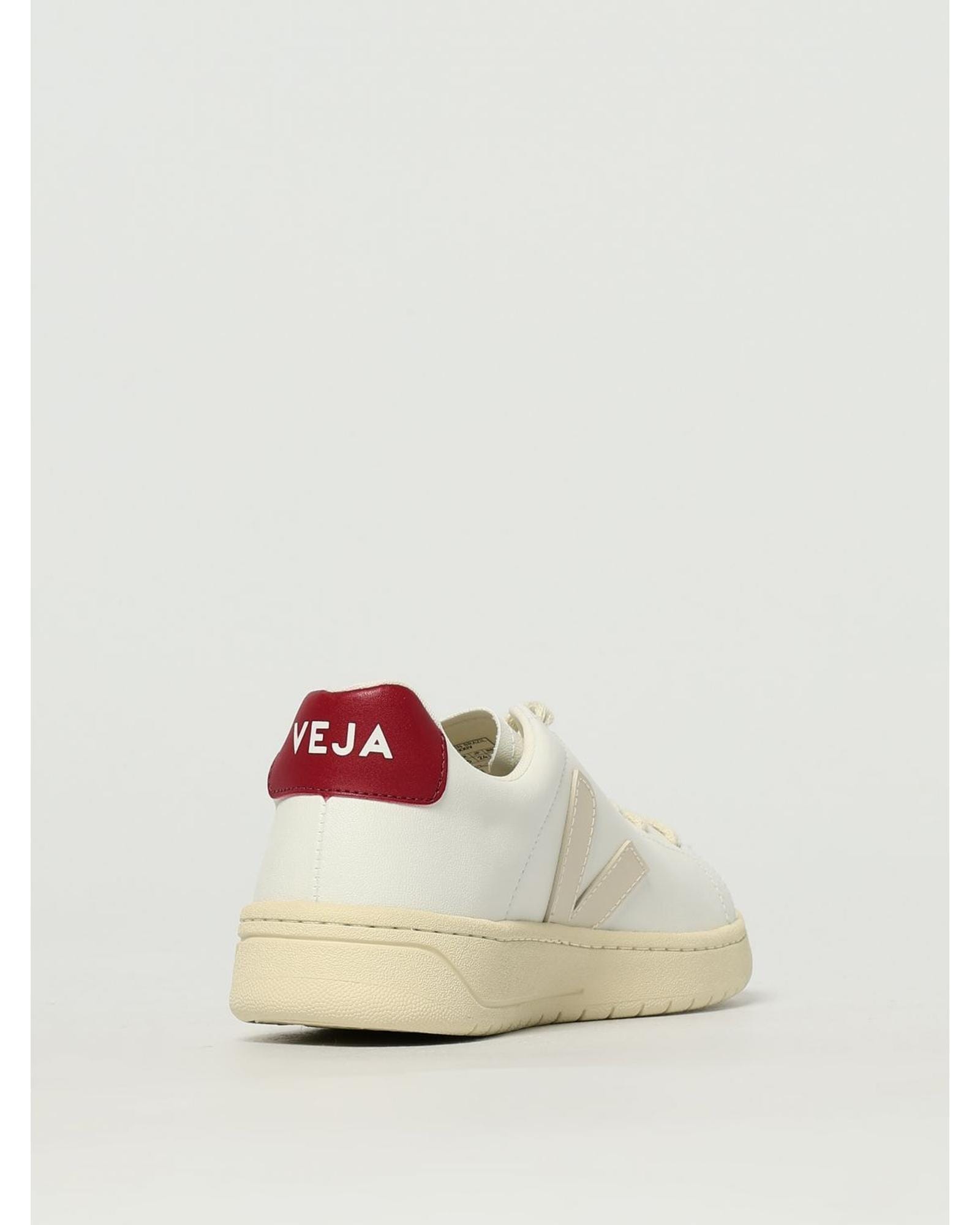 Veja V10 WhiteOffWhiteRed Leather Sneakers Wo image 3