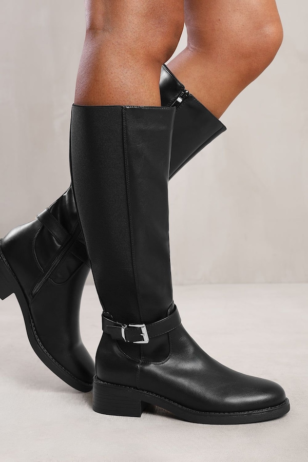 Where's That From 'Bode' Knee High Boots With Buckle Detail