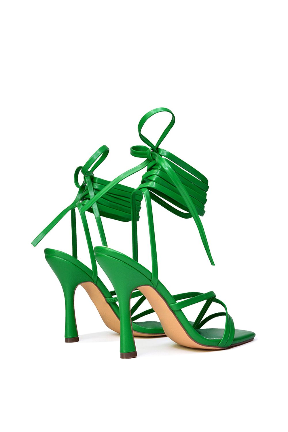 XY London 'Kyra' Lace Up High Heel Stilettos Sandals with Square Toe image 3