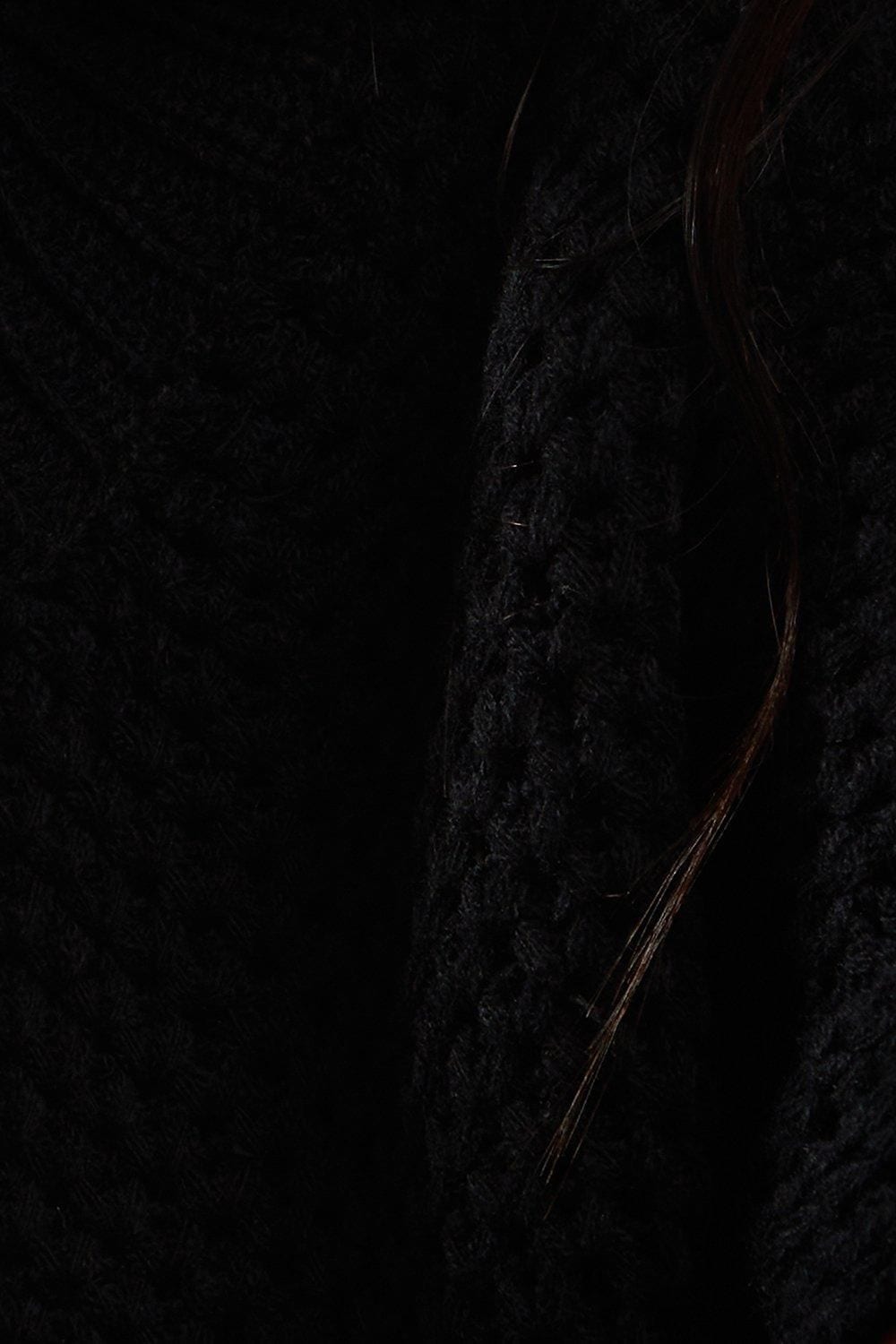 MissPap Knitted Cap Sleeve Dipped Hem Jumper Black image 5