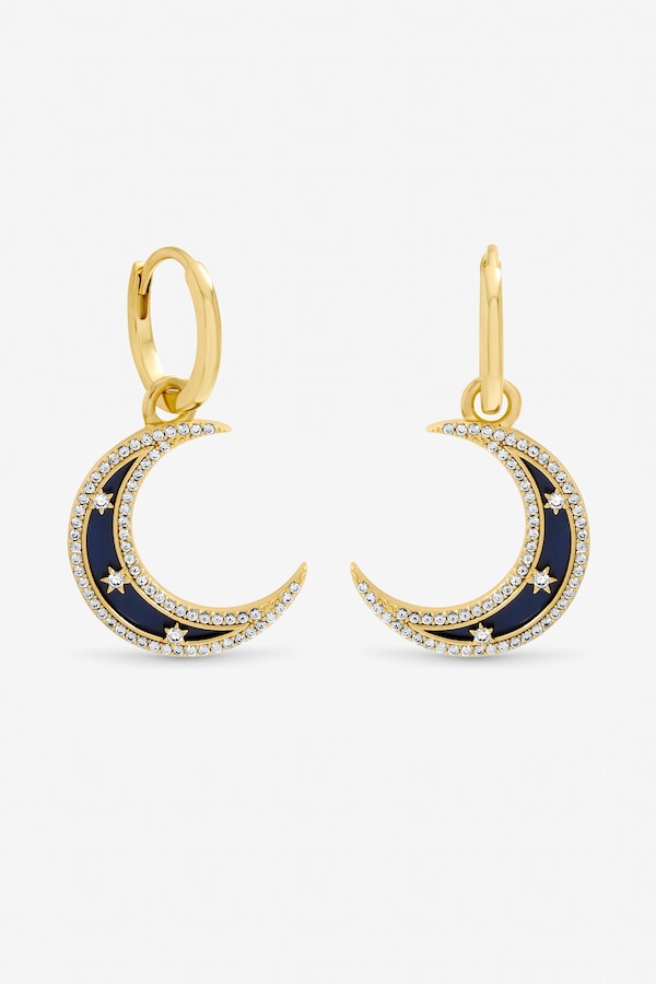 Inicio Gold Plated Lapis Celestial Earrings - Gift Pouch