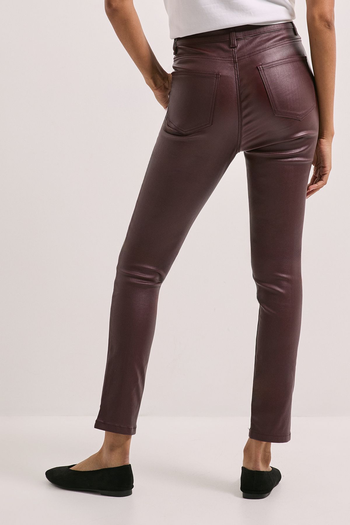 Dorothy Perkins Coated Skinny Jean Burgundy image 3
