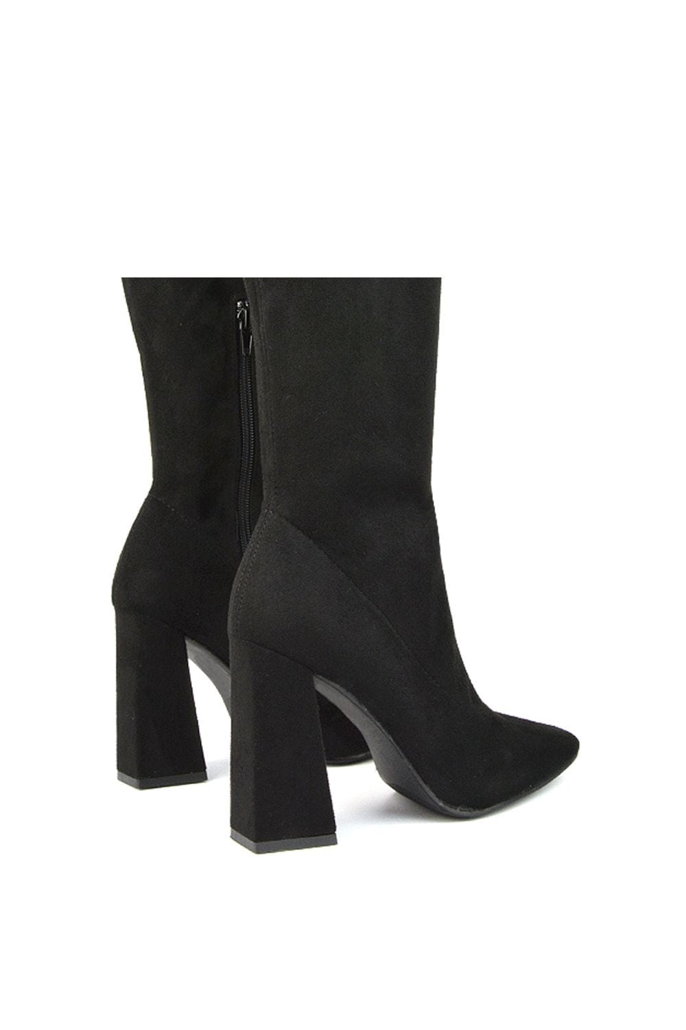 XY London 'Gia' Square Toe Block High Heel Knee High Boots image 3