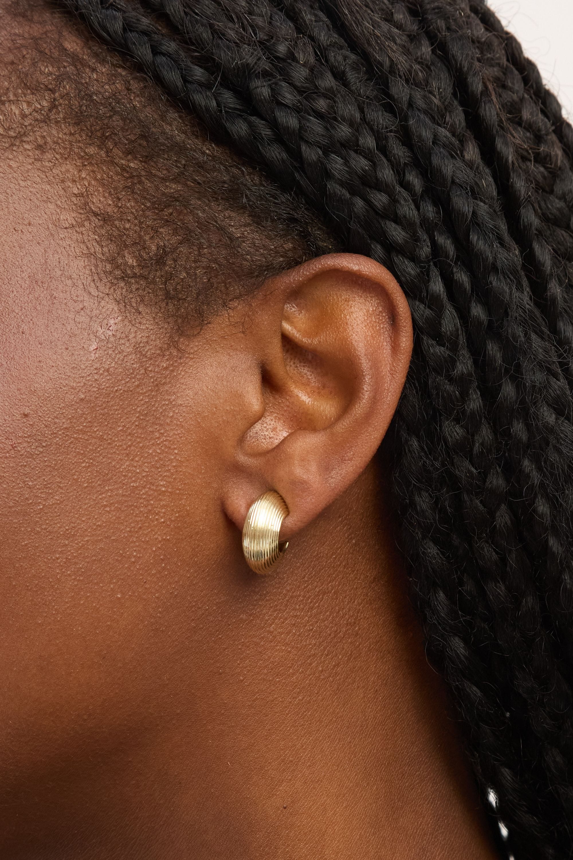 Jon Richard Ribbed Hoop Earrings image 3