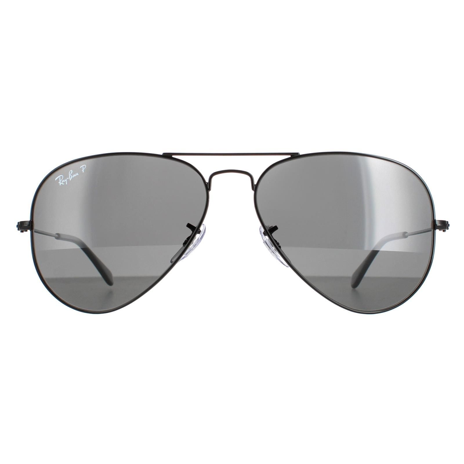 Ray-Ban Aviator Polished Black Black Polarized Aviator 3025 image 1