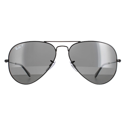 Ray-Ban Aviator Polished Black Black Polarized Aviator 3025