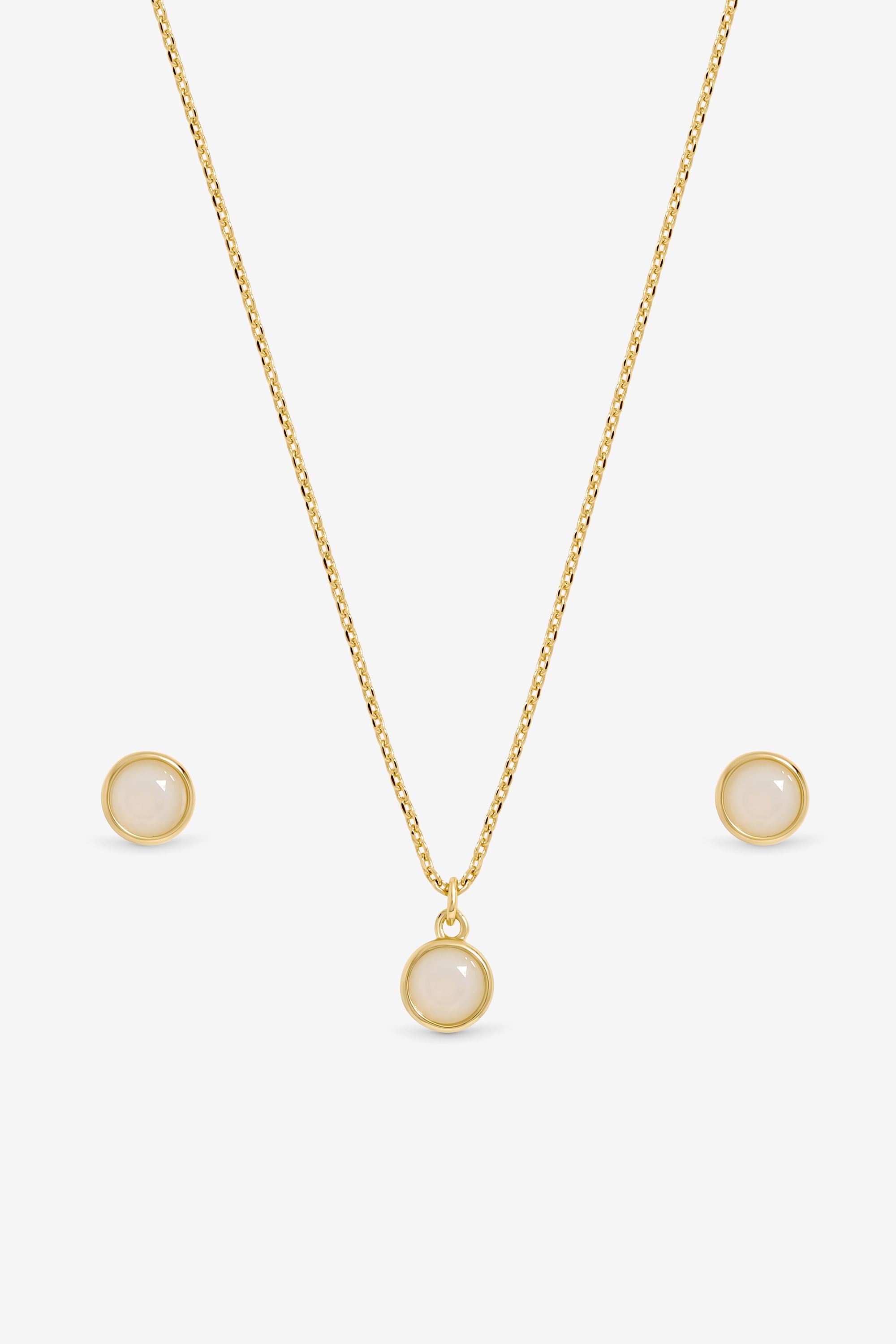 Jon Richard 14Ct Gold Plated Birthstone Bezel Set - June - Gift Boxed image 2