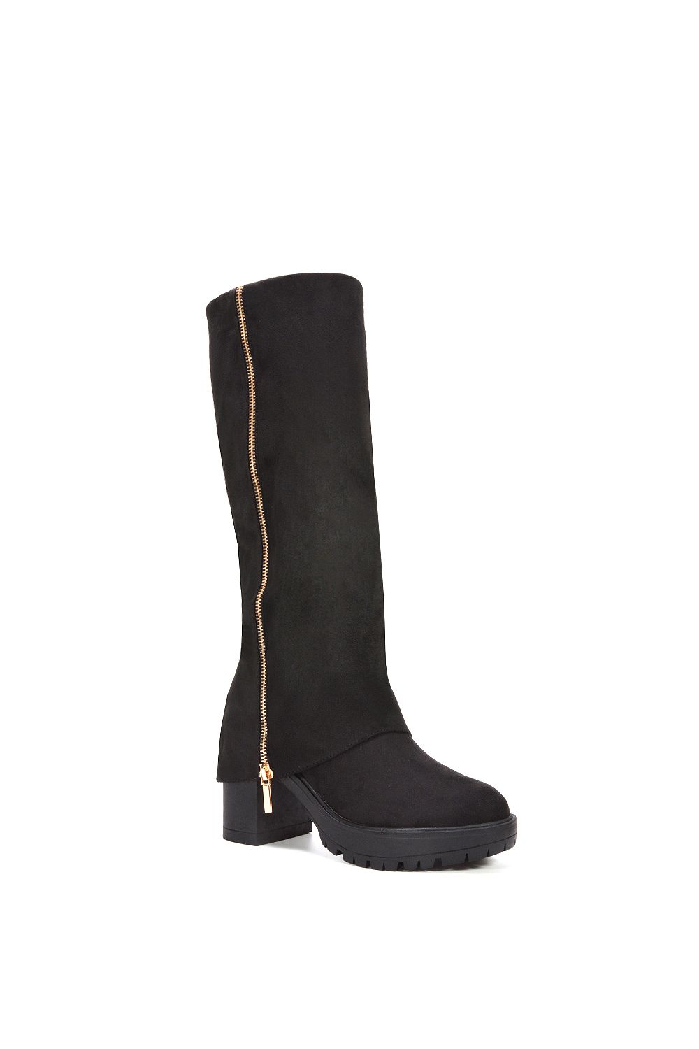 XY London 'Juliana' Chunky Platform Fold Over Knee High Boots image 2