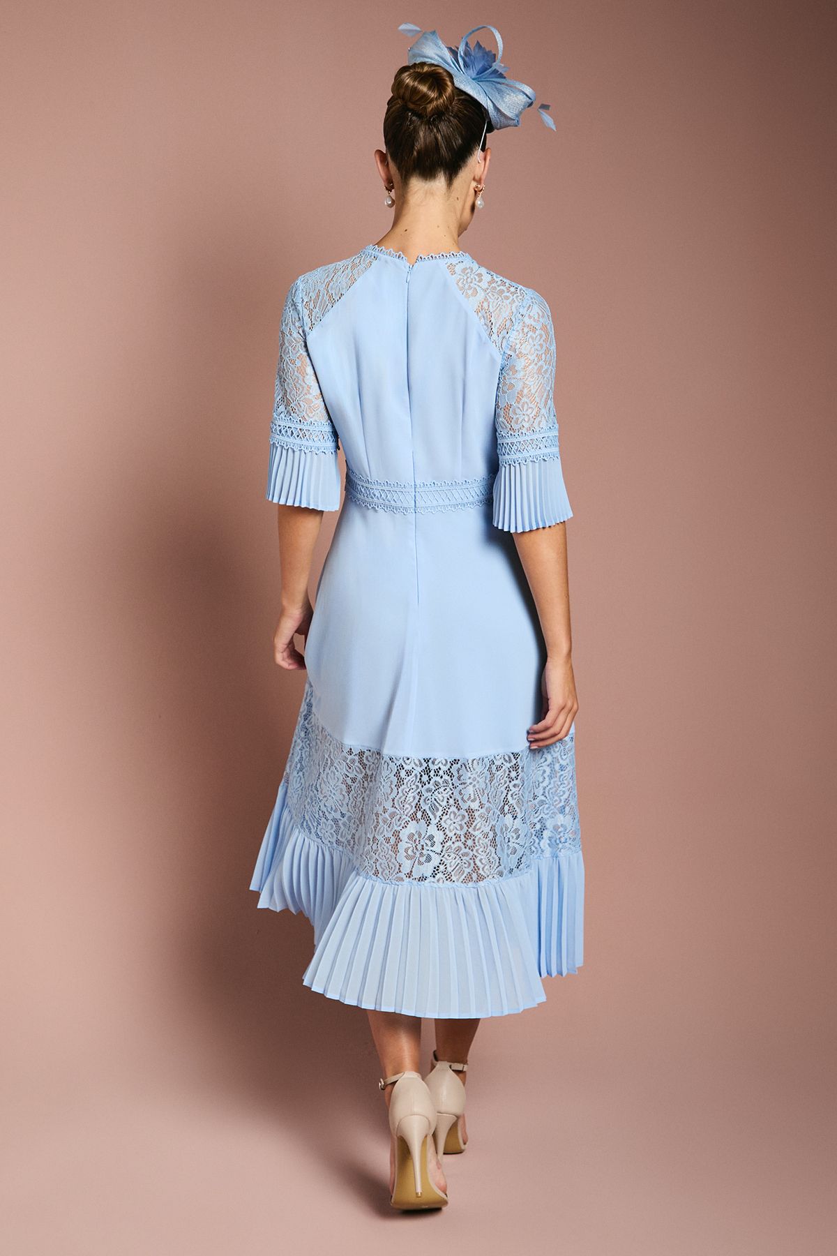 Coast Lace Insert Midi Dress Blue image 3