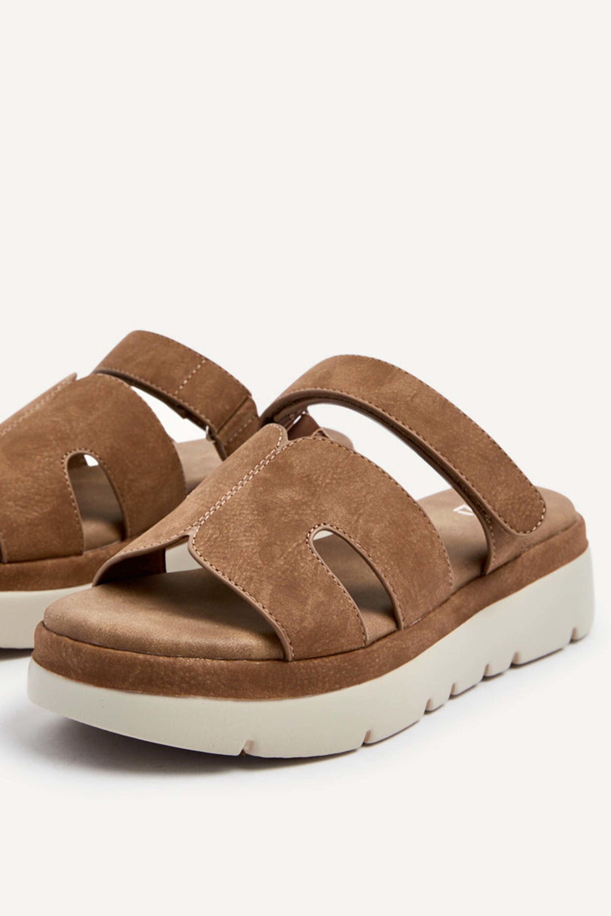 Linzi Harper Tan Faux Nubuck Chunky Sandals image 4