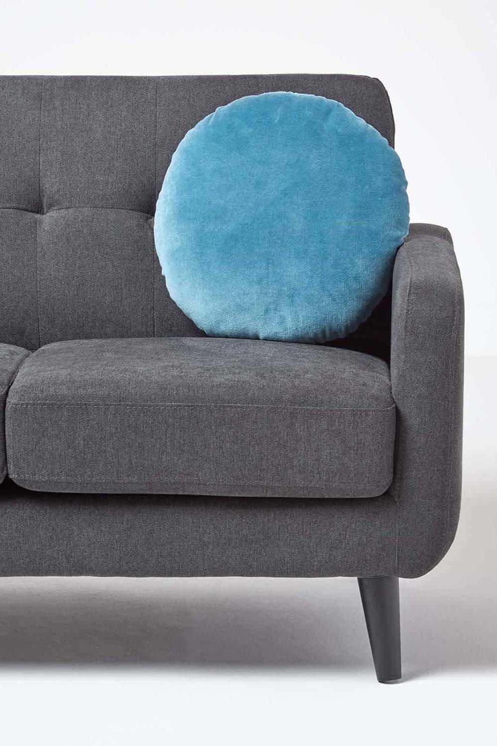 Homescapes Velvet Cushion, 40 cm Round image 4