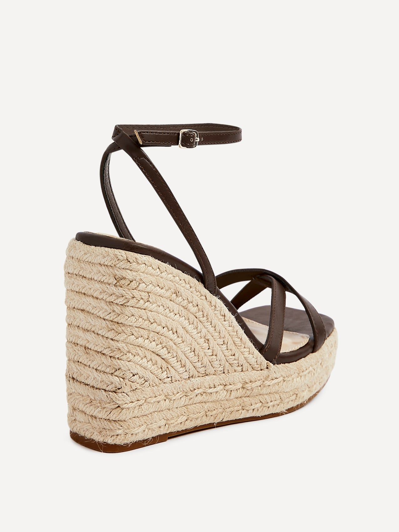 Linzi Desta Brown Nubuck Strappy Rope Wedges image 5