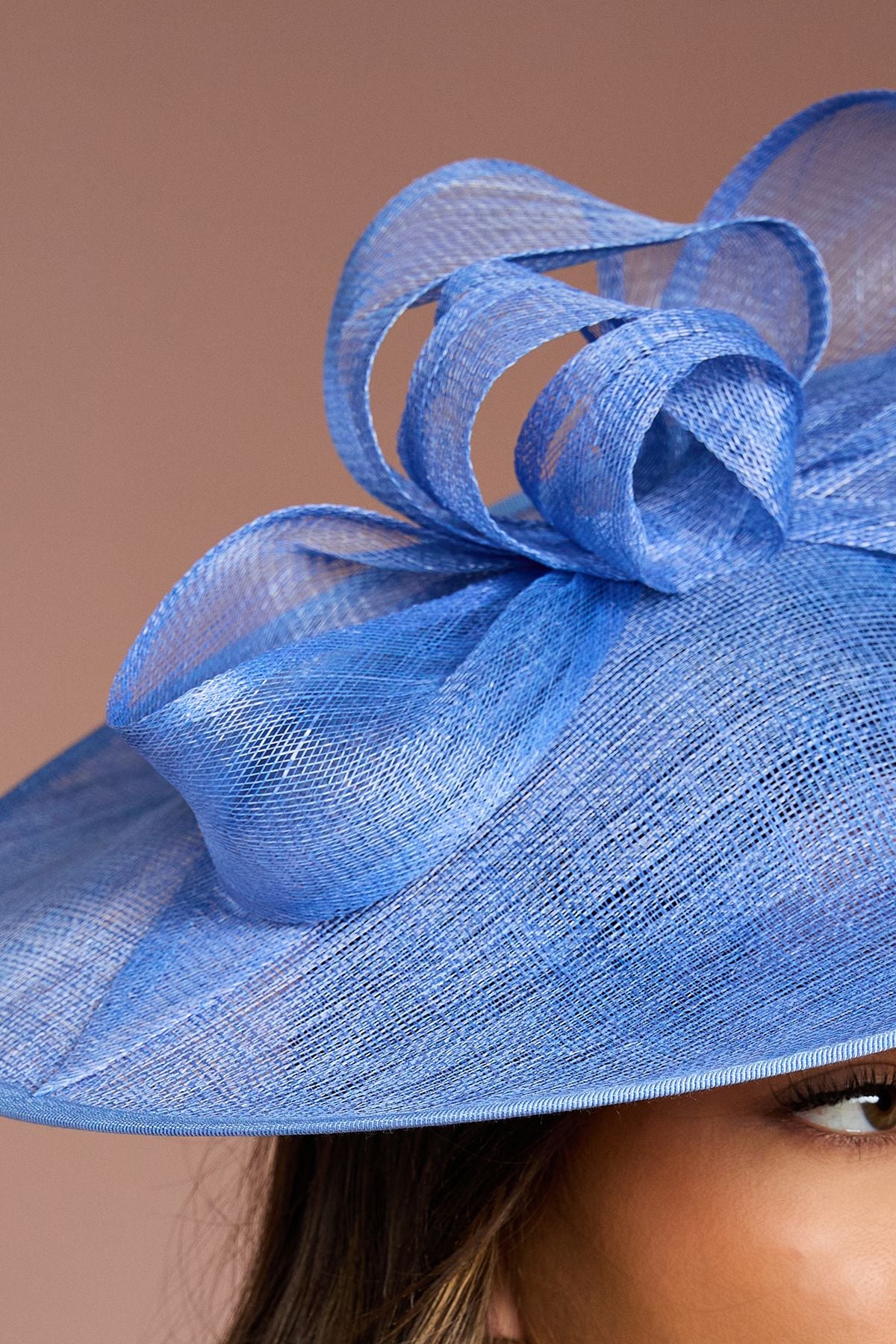 Coast Loop Detail Wide Brim Fascinator Cornflower Blue image 3