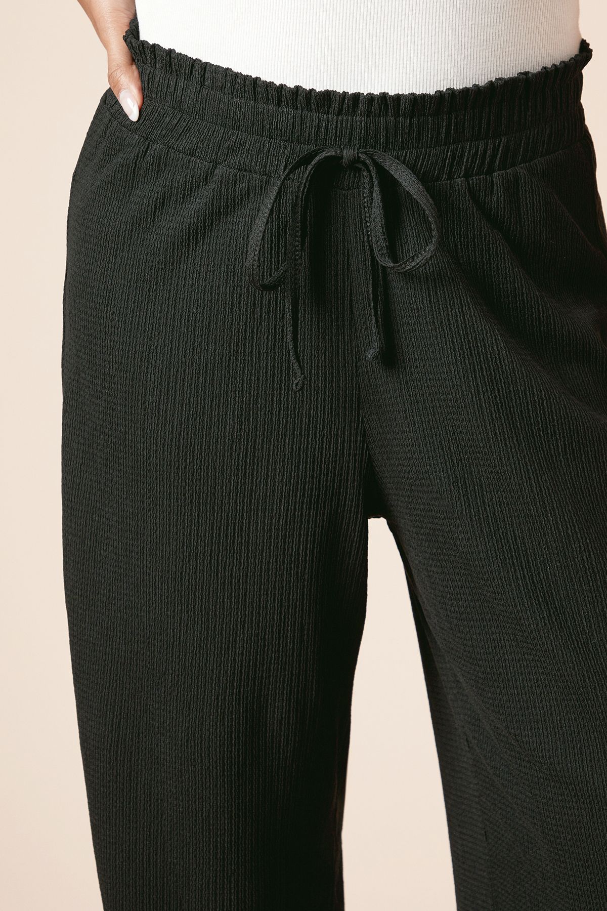 Dorothy Perkins Belted Wide Leg Jersey Trouser Black image 3