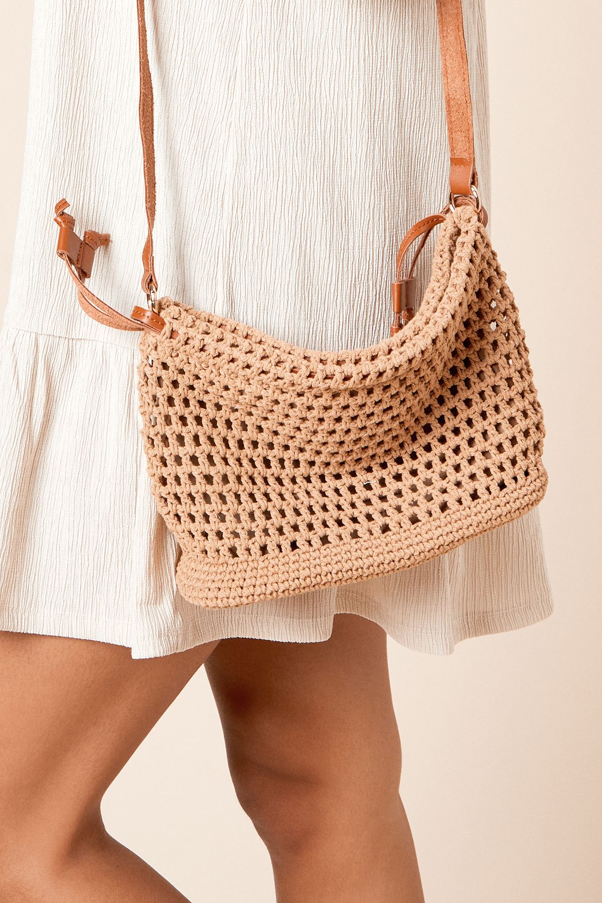 Dorothy Perkins Luna Rattan Detail Crossbody Bag Neutral image 2