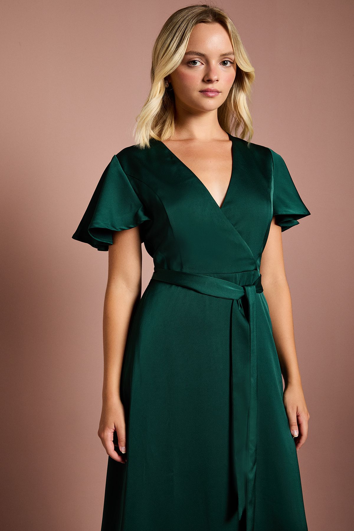 Coast Teen Coast Angel Sleeve Bridesmaid Dress Emerald image 4